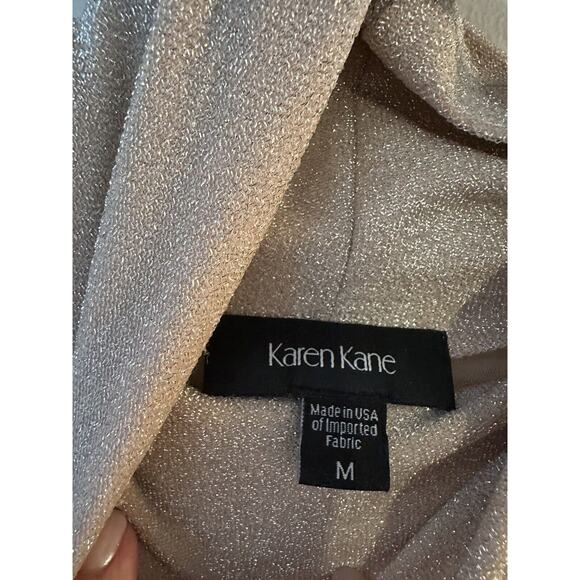 Karen Kane Turtleneck Womens Size Medium Long Sleeve Champagne Shimmer Tunic Top - Picture 3 of 9